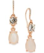 Charter Club Gold-tone Crystal & Stone Double Drop Earrings, Created For Macy's