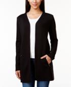 Charter Club Open-front Zip-pocket Cardigan, Only At Macy's