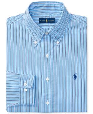 Polo Ralph Lauren Men's Classic-fit Blue Striped Dress Shirt