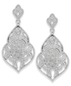 Diamond Pave Drop Earrings (1/4 Ct. T.w.) In Sterling Silver