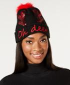 Charter Club Oh Deer Sequined Beanie, Created For Macy's