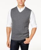 Club Room Men's Cable-knit Cotton Sweater Vest, Created For Macy's