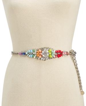Steve Madden Multicolored Rhinestone Chain Belt