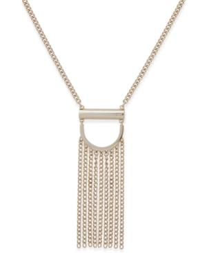 Dkny Gold-tone Chain Fringe Pendant Necklace, 36 + 3 Extender, Created For Macy's
