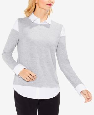 Vince Camuto Mixed-media Layered-look Top