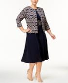 Jessica Howard Plus Size Jacket & Ruched-waist Midi Dress