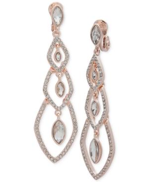 Anne Klein Crystal Clip-on Linear Drop Earrings