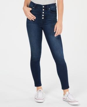 Celebrity Pink Juniors' High-rise Button Ankle Skinny Jeans