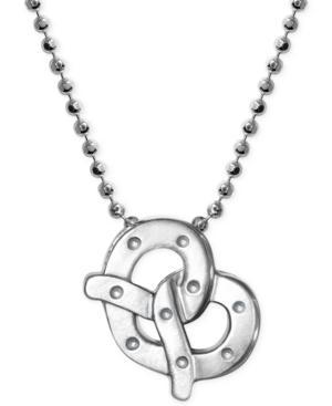 Little Cities By Alex Woo Pretzel Pendant Necklace In Sterling Silver