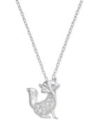 Diamond Fox Pendant Necklace (1/10 Ct. T.w.) In Sterling Silver
