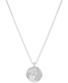 Touch Of Silver Ladybug Disc Pendant Necklace In Silver-plated Metal