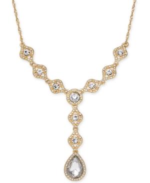 Charter Club Gold-tone Crystal Lariat Necklace, Created For Macy's
