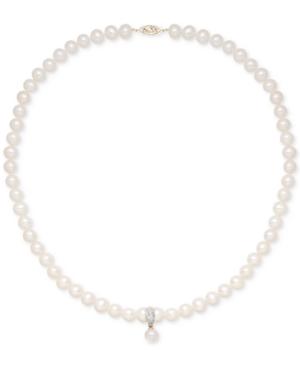 Honora Style Cultured Freshwater Pearl (7mm) Strand With Pearl & Diamond (1/10 Ct. T.w.) Removable Enhancer