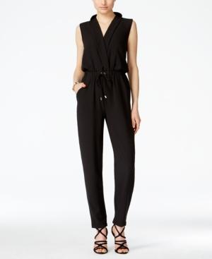 Marilyn Monroe Juniors' Sleeveless Surplice Jumpsuit