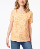 Alfred Dunner Still My Sunshine Lattice-trim T-shirt