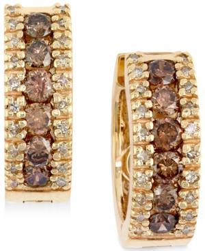 Espresso By Effy Brown And White Diamond Hoop Earrings (9/10 Ct. T.w.) In 14k Gold