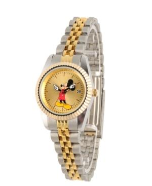 Disney Mickey Mouse Men's Two Tone Silver And Gold Alloy Watch