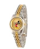 Disney Mickey Mouse Men's Two Tone Silver And Gold Alloy Watch