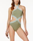 Vince Camuto Sea Band High-neck Monokini One-piece Swimsuit Women's Swimsuit