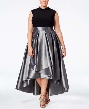 Sl Fashions Plus Size Satin High-low Gown