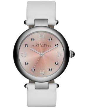 Marc By Marc Jacobs Women's Dotty White Leather Strap Watch 34mm Mj1407