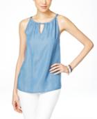 Inc International Concepts Denim Halter Top, Only At Macy's