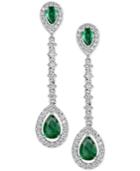 Emerald (1-3/4 Ct. T.w.) & Diamond (7/8 Ct. T.w.) Drop Earrings In 14k White Gold