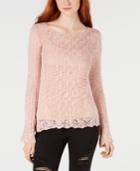American Rag Juniors' Crochet-lace Sweater, Created For Macy's