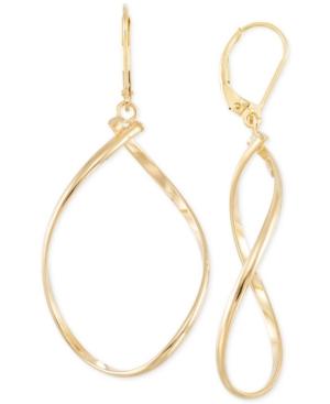 Polished Twist Illusion Drop Earrings In 14k Gold, Made In Italy
