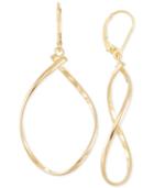 Polished Twist Illusion Drop Earrings In 14k Gold, Made In Italy