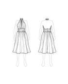 Customize: Switch To Petti Length And Remove Skirt Slit - Fame And Partners Petti-length Keyhole Halter Dress
