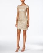 Adrianna Papell Sequined Lace Sheath Dress