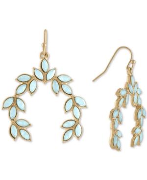 Rachel Rachel Roy Gold-tone Colored Stone Leaf Drop Earrings