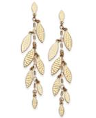 I.n.c. Gold-tone Shaky Leaf Linear Drop Earrings, Created For Macy's
