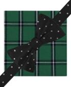 Tommy Hilfiger Big Dot Pre Tied Bow Tie And Window Plaid Pocket Squrae Set