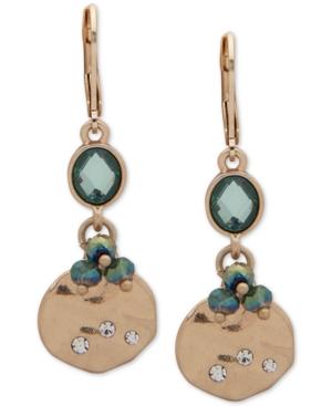 Lonna & Lilly Gold-tone Pave, Stone & Bead Double Drop Earrings