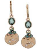 Lonna & Lilly Gold-tone Pave, Stone & Bead Double Drop Earrings