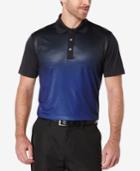 Pga Tour Men's Ombre Embossed Geo-pattern Performance Polo