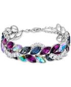Swarovski Silver-tone Rainbow Crystal Link Bracelet