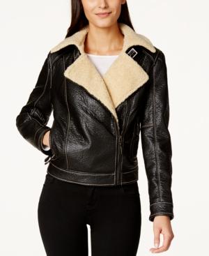 Studio M Faux-shearling Moto Jacket