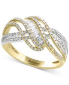 Duo By Effy Diamond Crisscross Swirl Ring (3/4 Ct. T.w.) In 14k Gold & White Gold