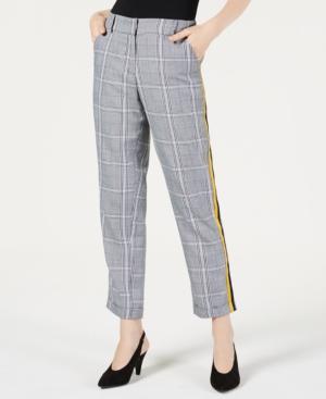 Project 28 Nyc Menswear Plaid Side-striped Pants
