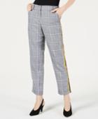 Project 28 Nyc Menswear Plaid Side-striped Pants