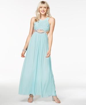 Speechless Juniors' Embellished Infinity-waist Gown
