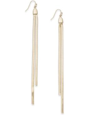 Thalia Sodi Gold-tone Double-chain Linear Drop Earrings, Created For Macy's