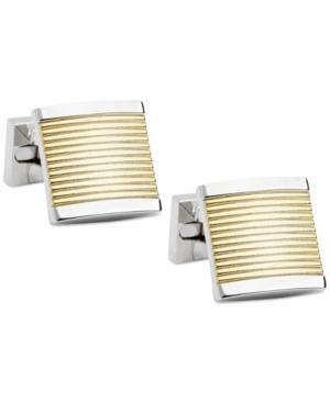 Ike Behar Two-tone Horizontal-striped Cufflinks