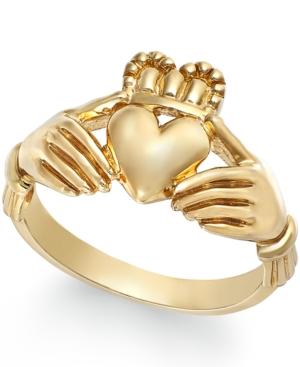 Men's Claddagh Ring In 14k Gold