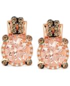 Le Vian Peach Morganite (1-3/4 Ct. T.w.) And Diamond (1/4 Ct. T.w.) Earrings In 14k Rose Gold, Only At Macy's
