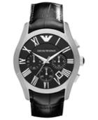 Emporio Armani Watch, Men's Chronograph Black Croco Leather Strap 42mm Ar1633