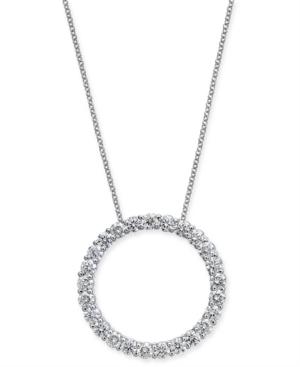 Diamond Circle Pendant Necklace (2 Ct. T.w.) In 14k White Gold, 16 + 2 Extender